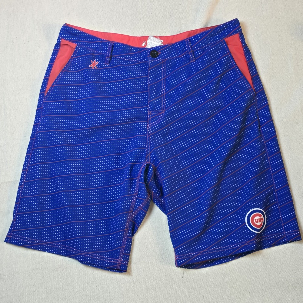 Klew Chicago Cubs Board Shorts Men's‎ 36 Blue Dot Swimming Shorts Trunks MLB